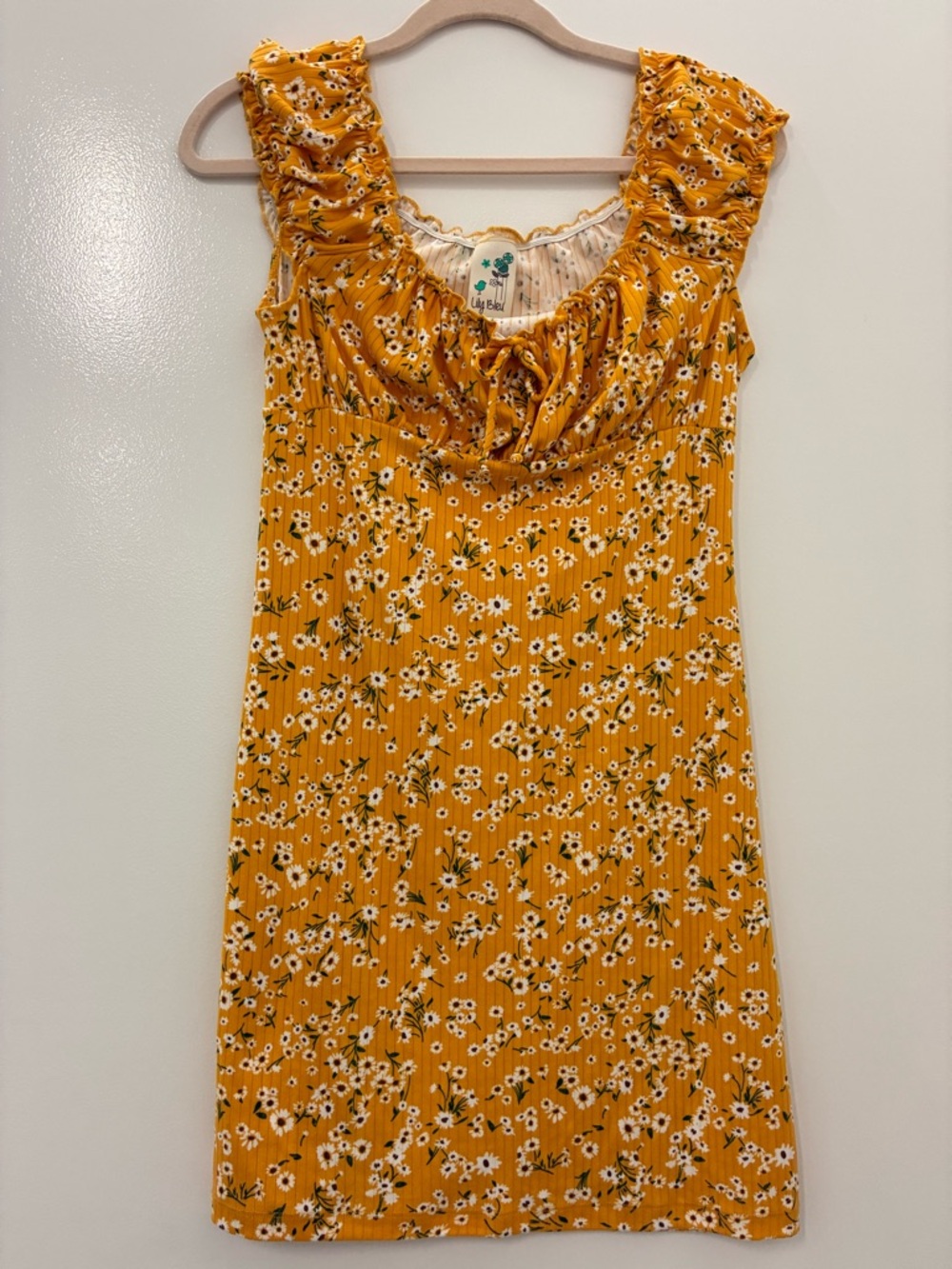 Yellow Floral Ruffle Sundress